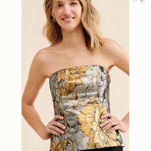 Lilly Pulitzer Gold and Black Strapless Top